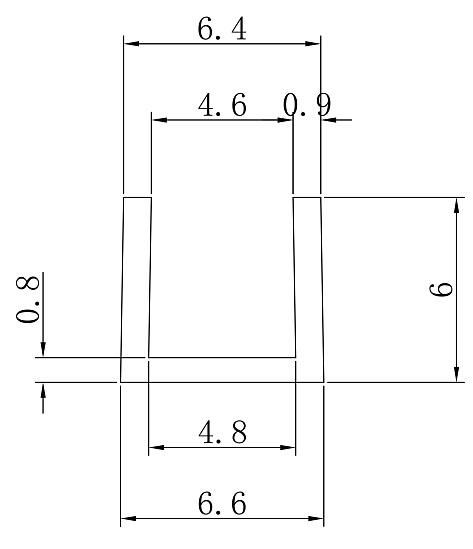 Планка матовая, торцевая для мебельных щитов 4мм, L=600мм