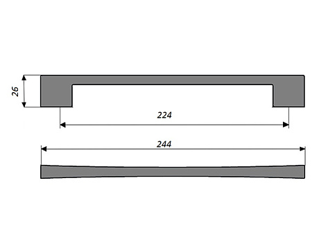 Ручка мебельная, скоба RS240CP, 224 мм, Китай, хром