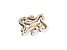 Ручка мебельная, кнопка WPO721, Италия, слоновая кость с золотом, Giusti