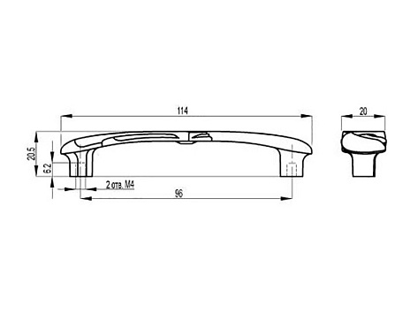 Ручка мебельная, скоба FS-142, 96 мм, стразы, античная бронза, Валмакс