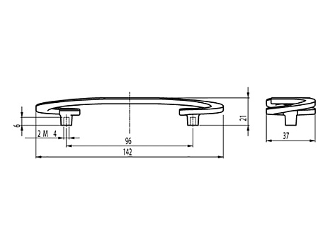 Ручка мебельная, скоба FS-160, 96 мм, хром, Валмакс