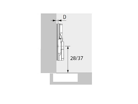 Монтажная планка параллельного адаптера Sensys/Intermat, D0, под шуруп, цинк. литье, никелированная Art. 9106989, Hettich