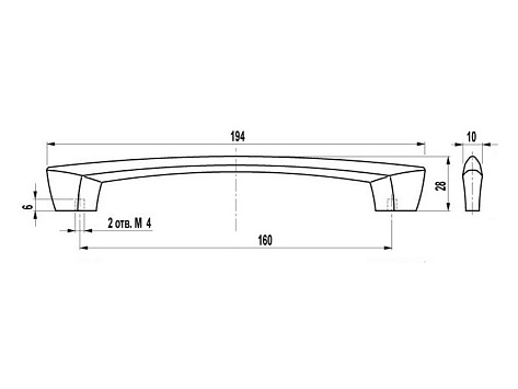 Ручка мебельная, скоба FS-107, 160 мм, хром, Валмакс
