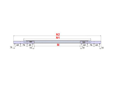 Механизм для раздвижного стола внутренний синхронный HMR 125 (HMR-D), MEPA