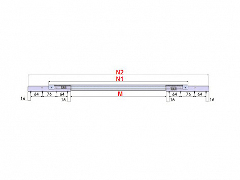 Механизм для раздвижного стола внутренний синхронный HMR 125 (HMR-D), MEPA