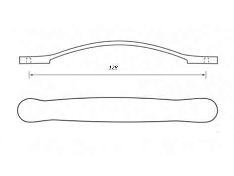 Ручка мебельная, скоба UU16, 128 мм, крацованый никель, Gamet