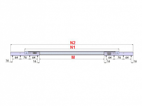 Набор фурнитуры для раздвижного стола внутренний синхронный HMR 100 (HMR-E), MEPA