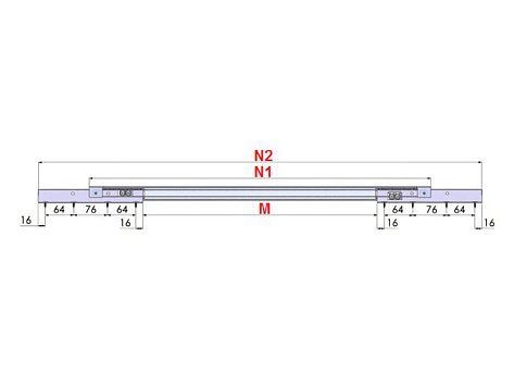 Механизм для раздвижного стола внутренний синхронный HMR 100 (HMR-E), MEPA