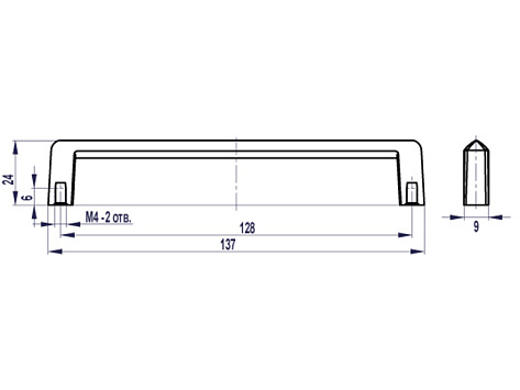 Ручка мебельная, скоба FS-184, 128 мм, матовый хром, Валмакс