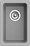 Мойка кухонная Ewigstein 2540, 310х460х190мм, серый металлик, искусственный камень, в комплекте