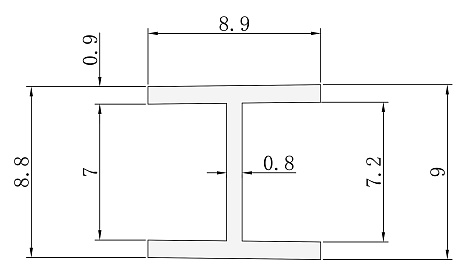 Планка матовая, Н-образная для мебельных щитов 6мм, L=600мм