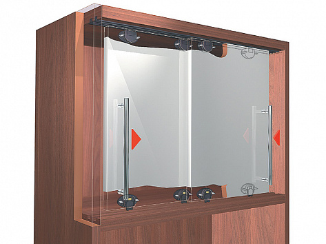 Профиль для SlideLine 55 Plus, для двери весом 15 кг, длина 2000 мм, пластмасса, коричневый Art.1013474, Hettich