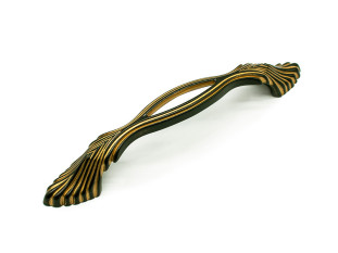 Ручка мебельная, скоба WMN794, 128 мм, Италия, королевский черный с золотой патиной, Giusti