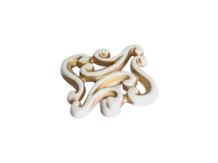 Ручка мебельная, кнопка WPO721, Италия, слоновая кость с золотом, Giusti