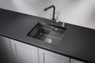 Мойка кухонная Granula KS-5501U, 550х450х195мм,Черный, искусственный камень, в комплекте