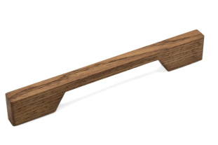 Ручка мебельная  BRIDGE, деревянная (дуб),  темное масло, 128 мм, L 168мм