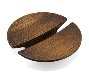 Ручка мебельная  Duet HL-018M, R65 мм деревянная (дуб), коричневая, 32 мм