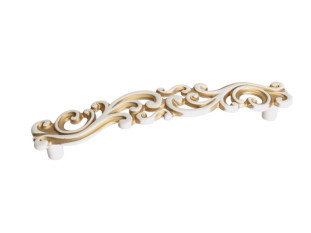 Ручка мебельная, скоба WMN721, 128 мм, Италия, слоновая кость с золотом, Giusti