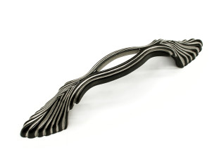 Ручка мебельная, скоба WMN794, 96 мм, Италия, королевский черный с серебряной патиной, Giusti