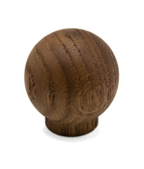 Ручка мебельная  BALL, деревянная (дуб),  темное масло, D30мм