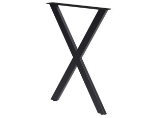 Опора для стола X-образная, 30х60, 725x595+5мм, усиленная, черный матовый (RAL9004)