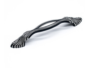 Ручка мебельная, скоба WMN794, 128 мм, Италия, королевский черный с серебряной патиной, Giusti