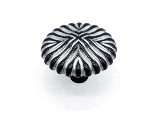 Ручка мебельная, кнопка WPO794, Италия, королевский черный с серебряной патиной, Giusti