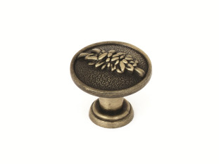 Ручка мебельная, кнопка RK-01, античная бронза, Kerron