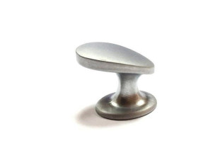 Ручка мебельная, кнопка 6045-03, Китай, металл, матовый хром