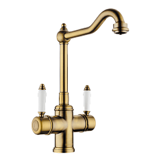 Смеситель Omoikiri Tottori-АB, с питьевой водой, античная латунь
