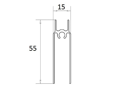 Профиль горизонтальный нижний серебро 2800, Absolut