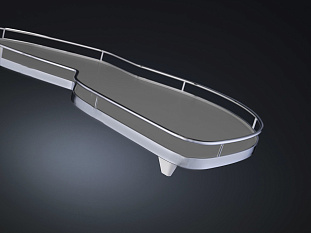 2 полки + рычаги, Леманс, 400 мм, Арена КЛАССИК, Комплект установочный, левый, титан, цвет дна серый, антислип, Art. 479190102, Kessebohmer