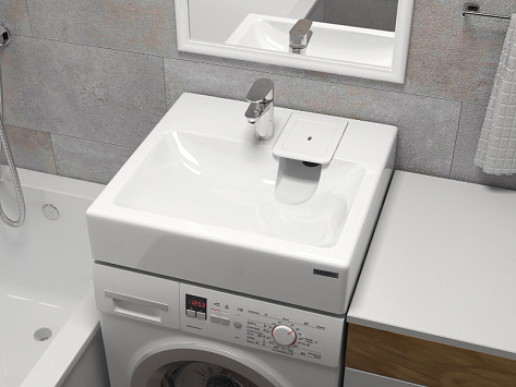 Раковина над стиральной машиной WELT 730431, белая, 60х60, с комплектом, Paulmark