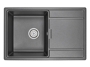 Мойка кухонная Granula 7804, 780x500х200мм, ЧЁРНЫЙ, искусственный камень, в комплекте