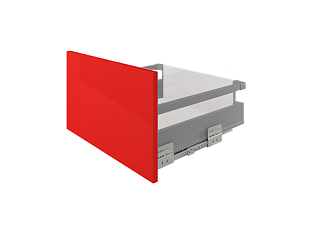 Ящик полного выдвижения СТАРТ 400 мм push to open, серый, с прямоугольным рейлингом, Boyard