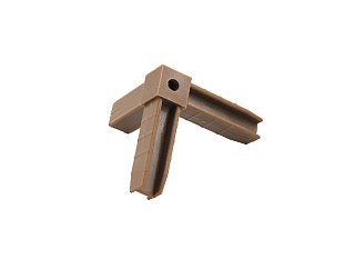 Уголок сборочный 3d с отверстием и резьбой M8, шампань, Алюмформ