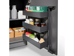 Тандем Сайд 600 мм (рама + 3 полки), Арена ПЬЮР, высота 800 мм,антрацит, цвет дна антрацит, антислип, Art. 36099846, Kessebohmer