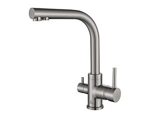 Смеситель высокий Paulmark Es213011, с питьевой водой, нержавеющая сталь(никель)