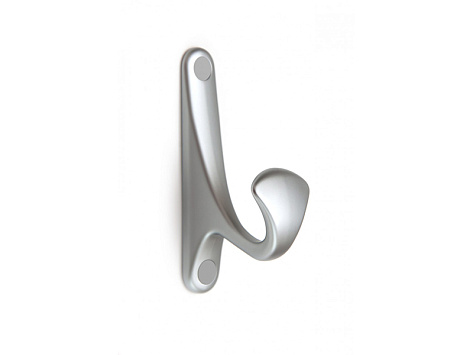 Крючок мебельный ЛУИС K102SC.2, однорожковый, сатиновый хром, Boyard