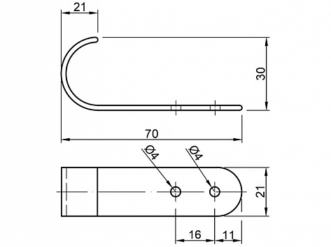 Кронштейн вертикальный для панели, R-22 (JK 33), хром