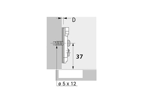 Монтажная планка для петли Sensys/Intermat H=0, регулировка эксцентриком, в комплекте с 2 евровинтами Art. 9071665, Hettich