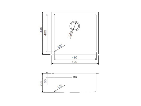 Мойка Omoikiri TAKI 49-U/IF-LG 440х490х200мм, выпуск 3 1/2, нержавеющая сталь/светлое золото, в комплекте