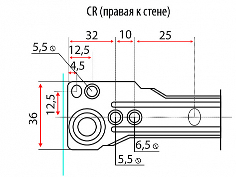 Направляющие роликовые для ящиков 350мм, белый