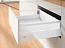 Комплект ящика InnoTech Atira 144х520 белый с релингом, полн. выдв. Silent System, Art. 9230055, глубина 550мм, Hettich