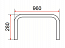 Штанга П-образная, L=960мм, 4047.CR (JK25), Россия