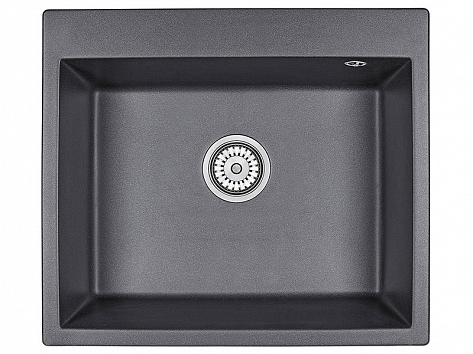 Мойка кухонная Granula 6001, 600x520х200мм, ЧЁРНЫЙ, искусственный камень, в комплекте