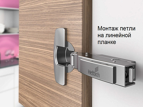 Монтажная планка для петли Sensys/Intermat H=1,5 линейная с эксц. рег. с винтами Art. 9133874, Hettich