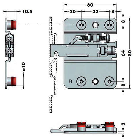 Мебельный навес CMR 807 RV, комплект (левый + правый, монтажные планки, заглушки), белый, LID