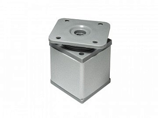 Ножка для корпусной мебели FF-100  40х40, H50-70, квадратная, пластиковая, матовый хром