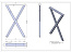 Опора барная X-образная, 30х60, 1030x595+5мм, усиленная, хром (краска)